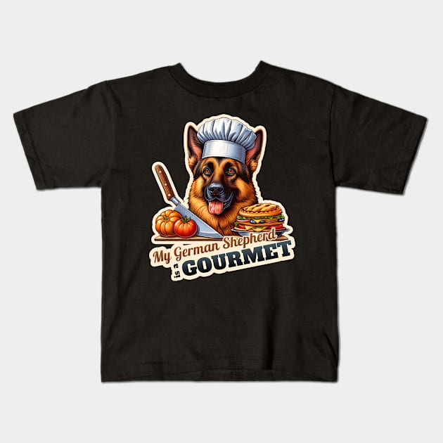 German Shepherd  Chef Kids T-Shirt by k9-tee